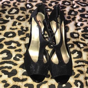 Fioni night black sparkly heels